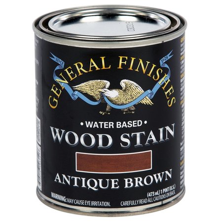 GENERAL FINISHES 1 Pt Antique Brown Wood Stain Water-Based Penetrating Stain WAPT